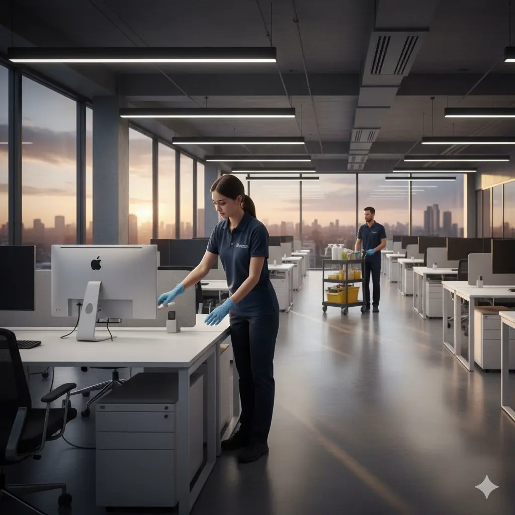 Office cleaned as part of contract commercial cleaning services in Birmingham