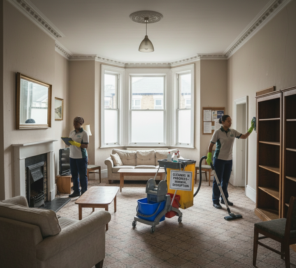 Structured communal area cleaning delivered under a defined service process in Birmingham