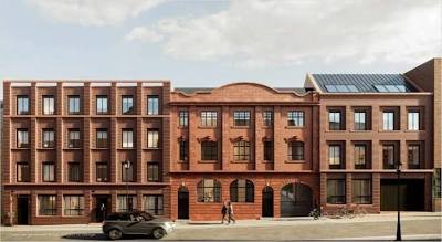 Exterior of a modern residential apartment block in Birmingham, representing properties served by communal area cleaning and block management services.