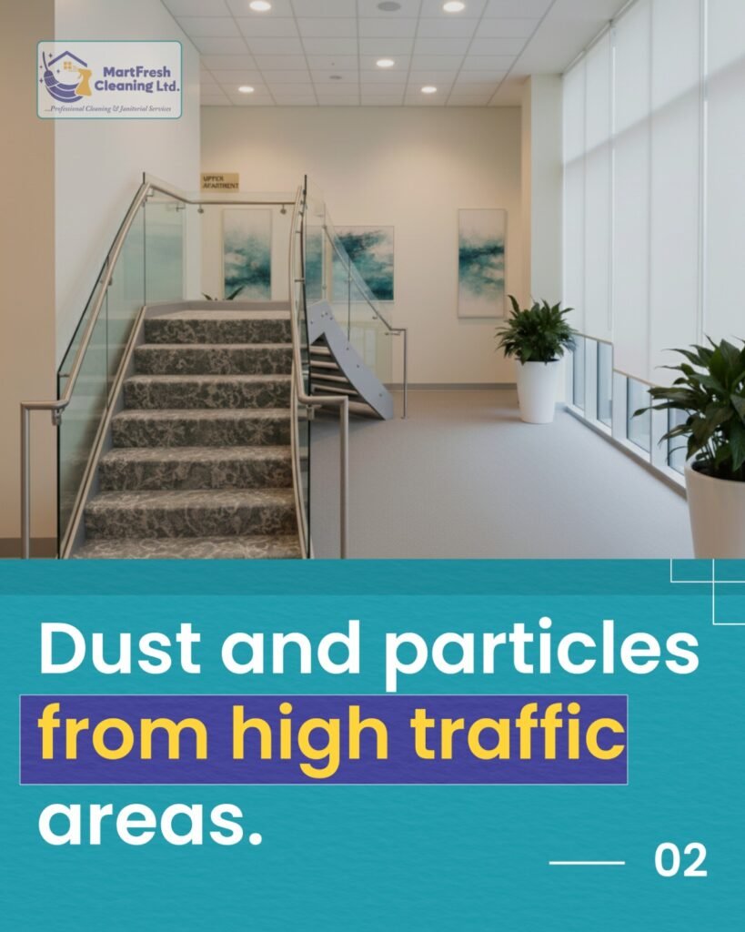 Clean communal area showing how regular communal area cleaning supports better air quality in Birmingham buildings