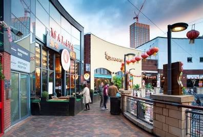 Exterior of the Bullring and Grand Central in Birmingham, representing high-footfall retail and hospitality sites that require expert commercial cleaning services.