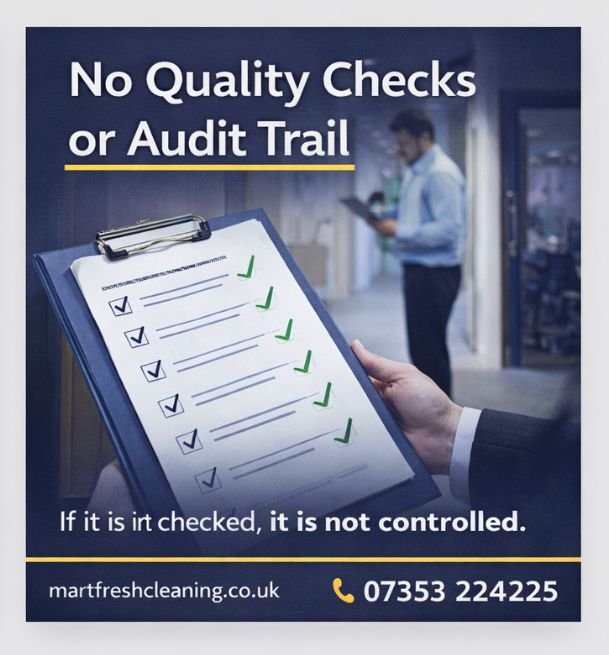 Commercial cleaning checklist missing quality checks in a Birmingham managed property

